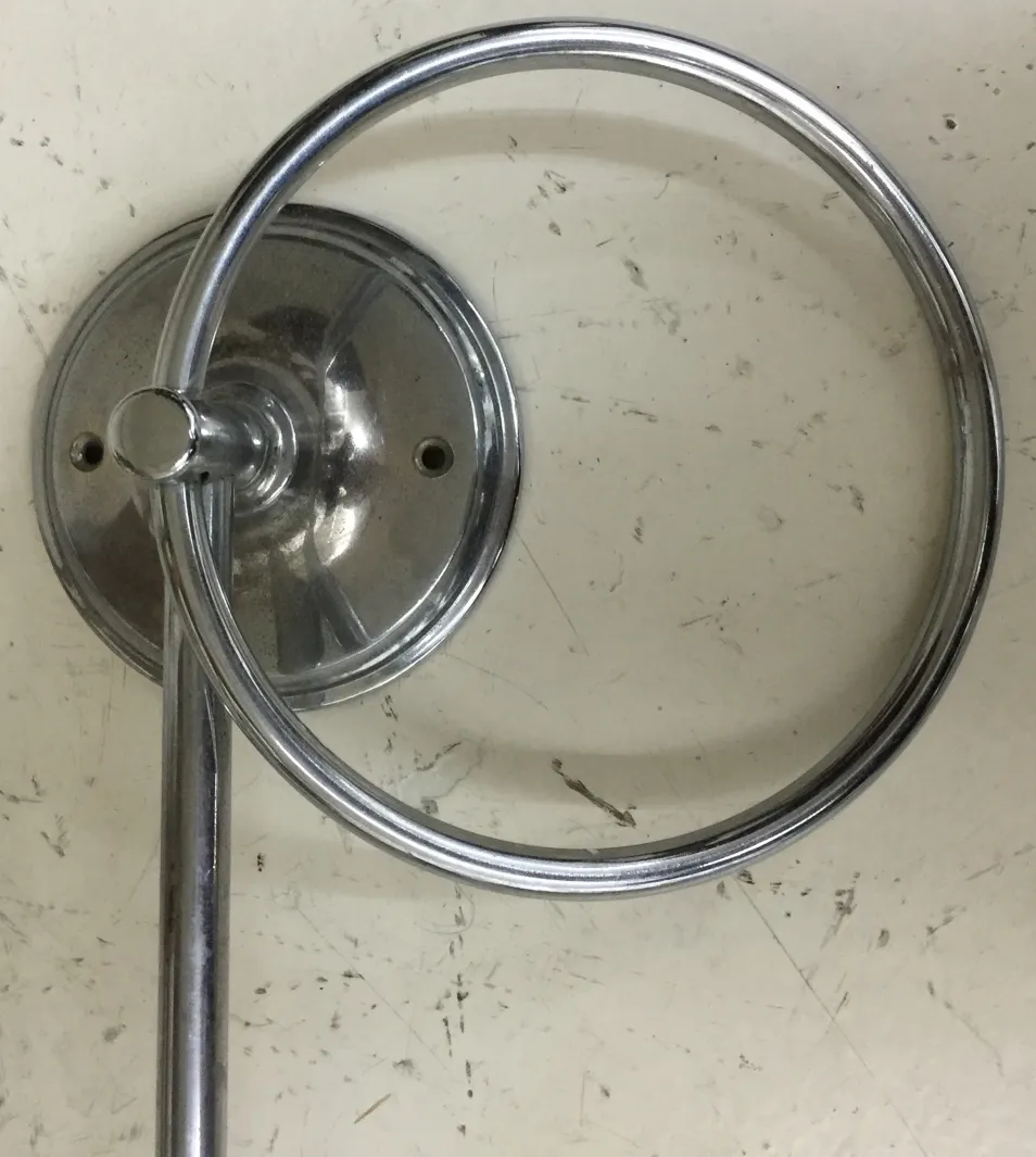 3 antique towel racks, circular shape, classic design in bathroom