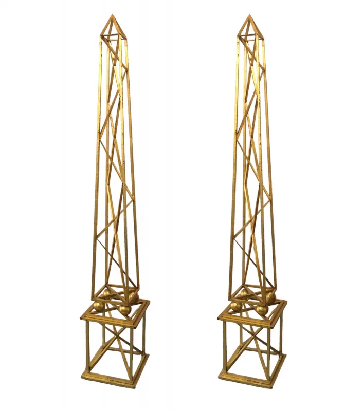 pair of ancient obelisks with elegant design