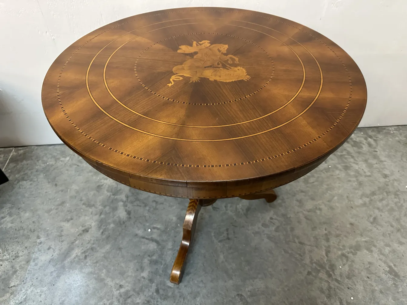 antique round table with intricate decoration