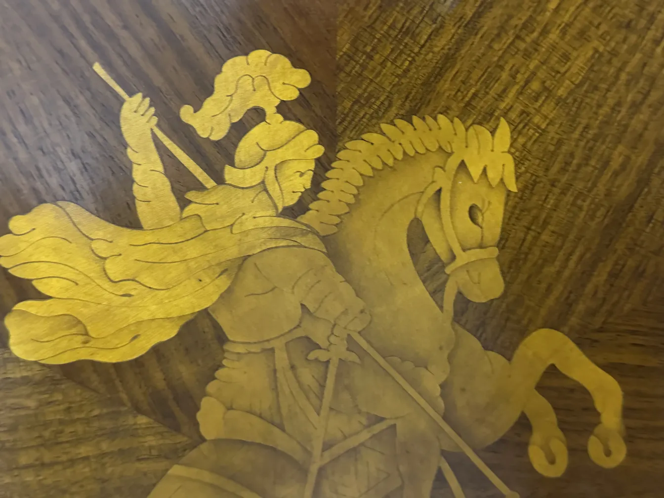 tableau ancien présentant un beau design de chevalier