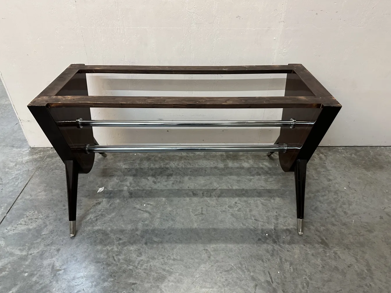 mesa de jantar antiga carlo mollino com suporte de metal