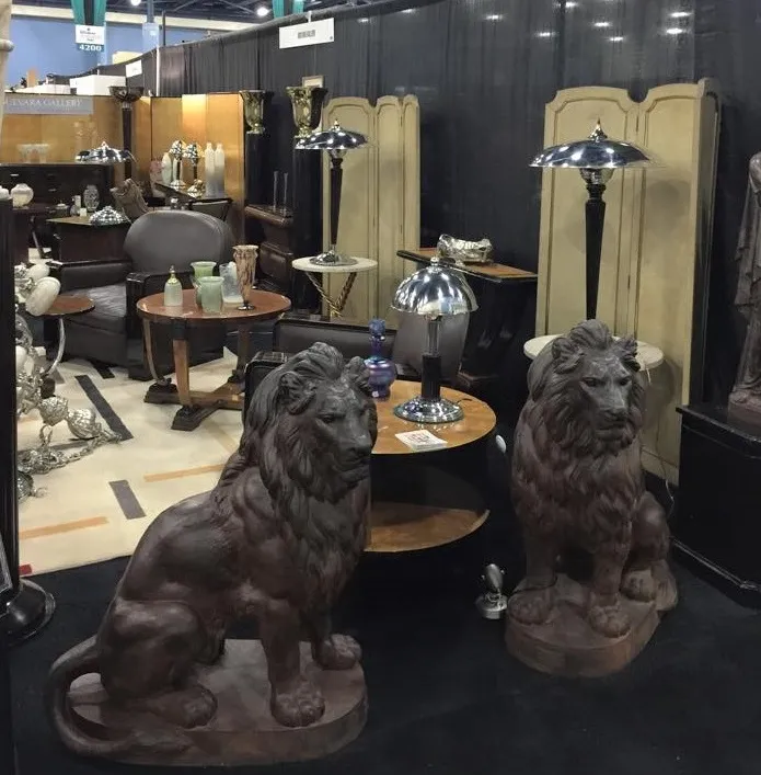 Antique folding screens in an elegant setting