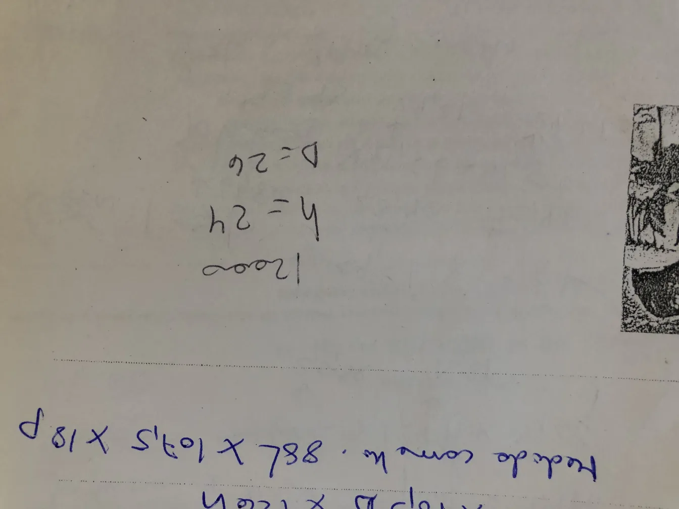 Ancient drawing with notes and llama characters