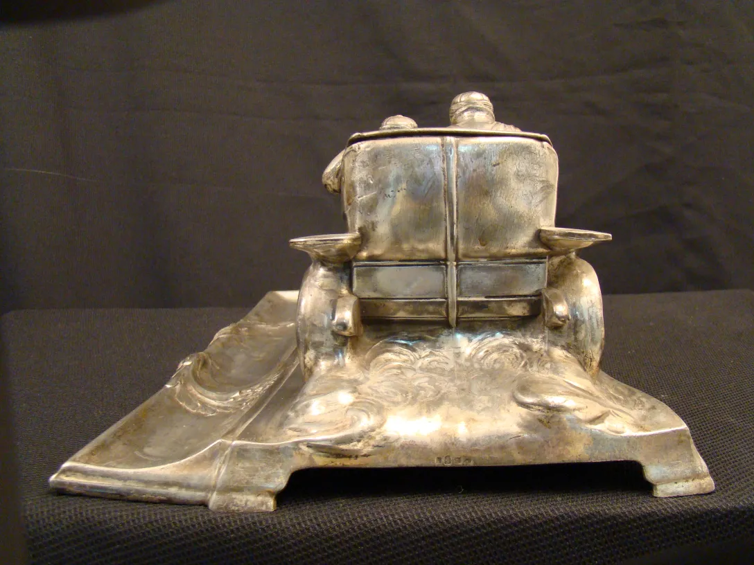antique WMF inkwell with decorative design and elegant shape
