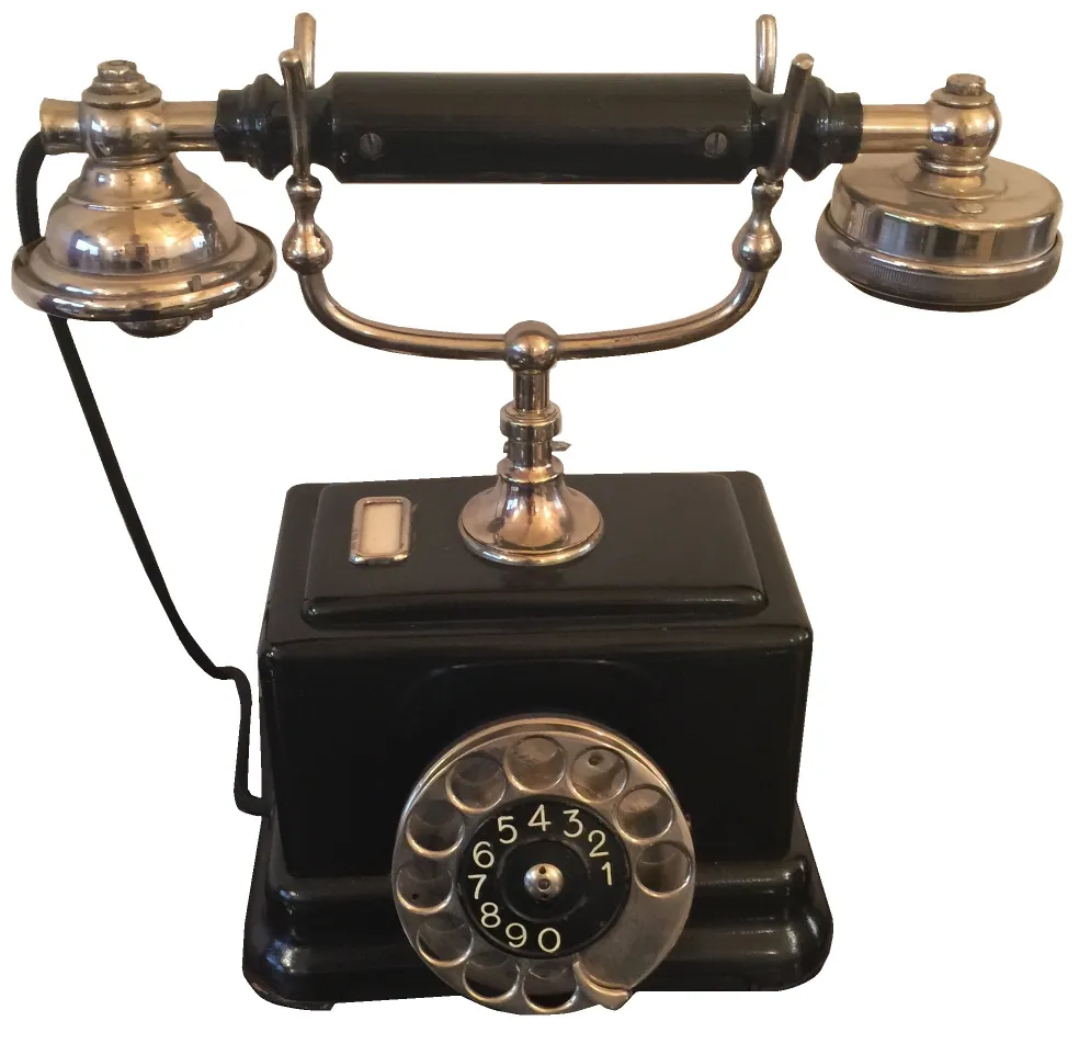 teléfono antiguo con detalles clásicos, estilo retro