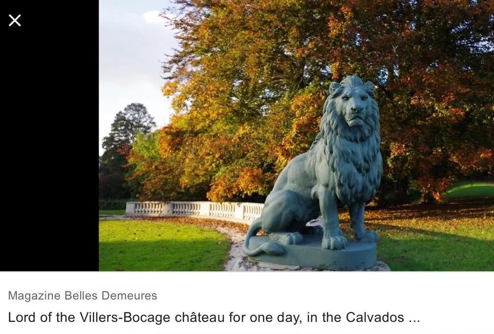 escultura de dos leones en un ambiente de jardín