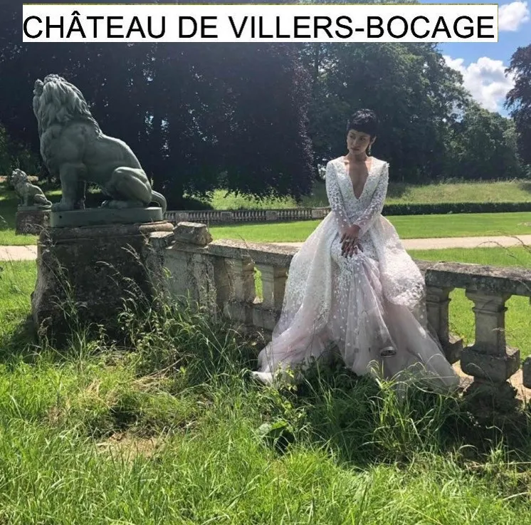 antike Skulptur, die 2 Löwen A. Durenne in einer natürlichen Umgebung zeigt