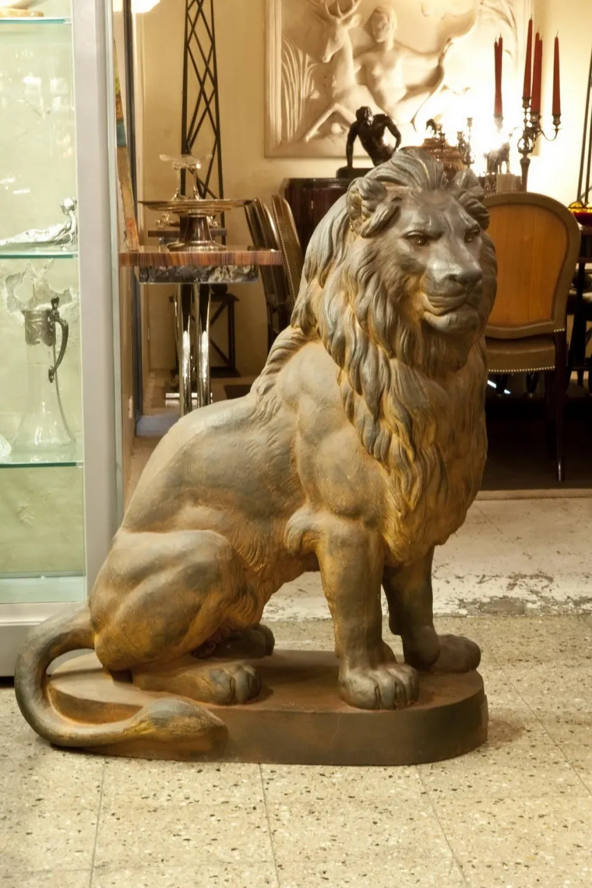 A. Durenne의 고대 2 마리의 사자 조각, 상세