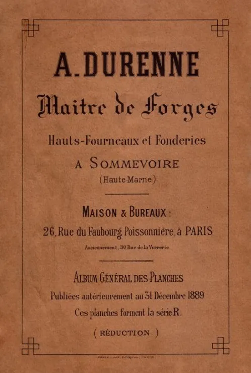 dos leones antiguos de A. Durenne en un fondo neutral.