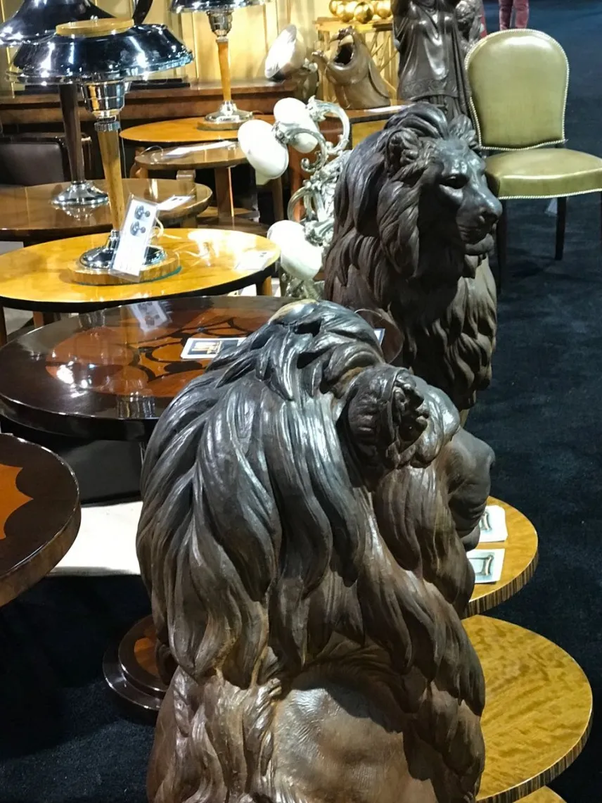 esculturas de leones antiguos a. durenne, decorativas, elegantes