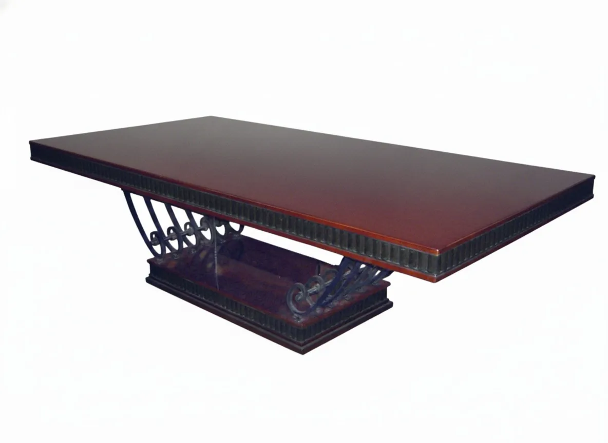 Античный обеденный стол Арт Деко на 12 человек, стильный с декоративной основой