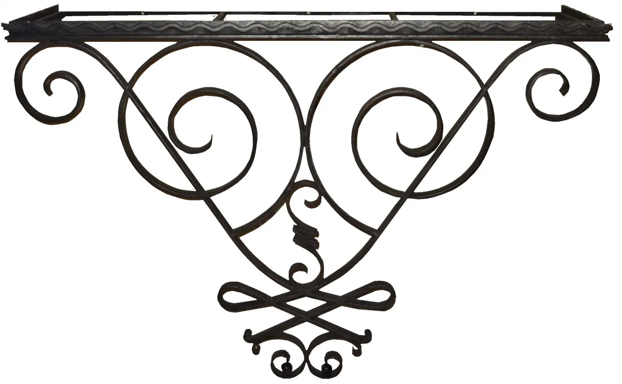 pair of antique consoles with elegant design in classic setting