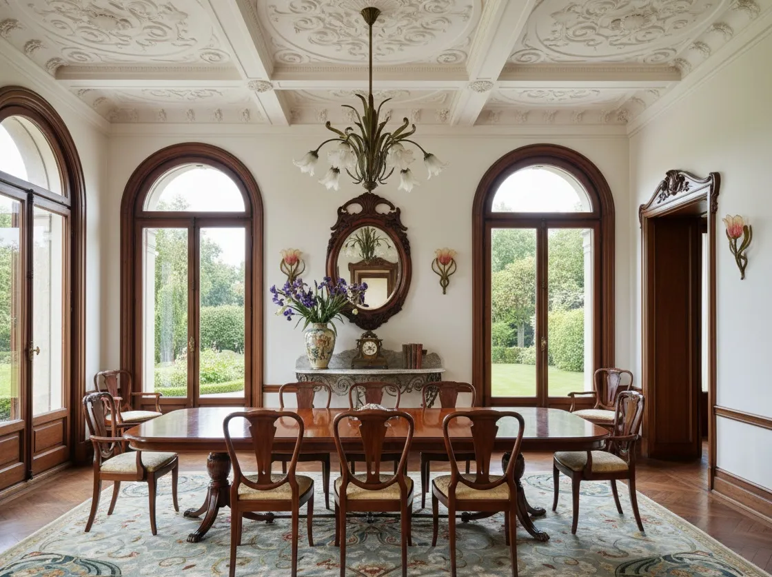 Antico dresuar con design elegante e fiori