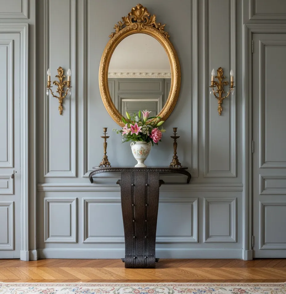 Antique decorative console in an elegant setting