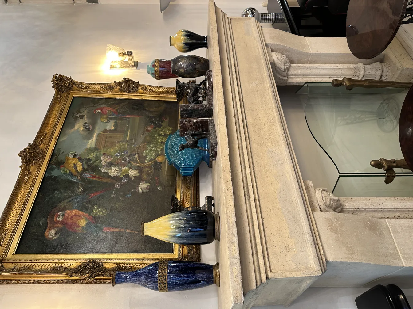 Antique bookends in Art Nouveau style with decorative features