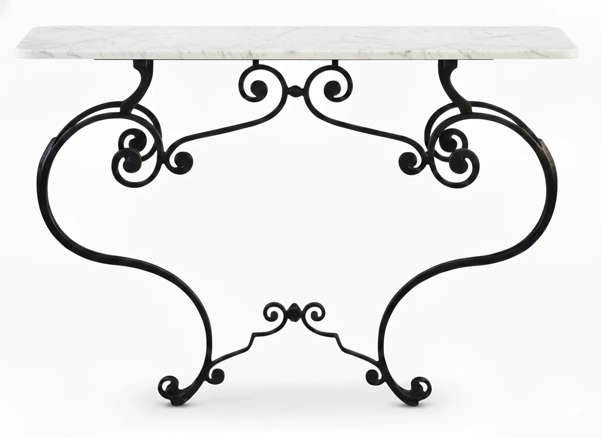 Antique Art Nouveau console with spiral decorations