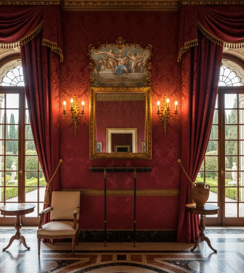 console antiga em sala elegante no estilo Art Deco