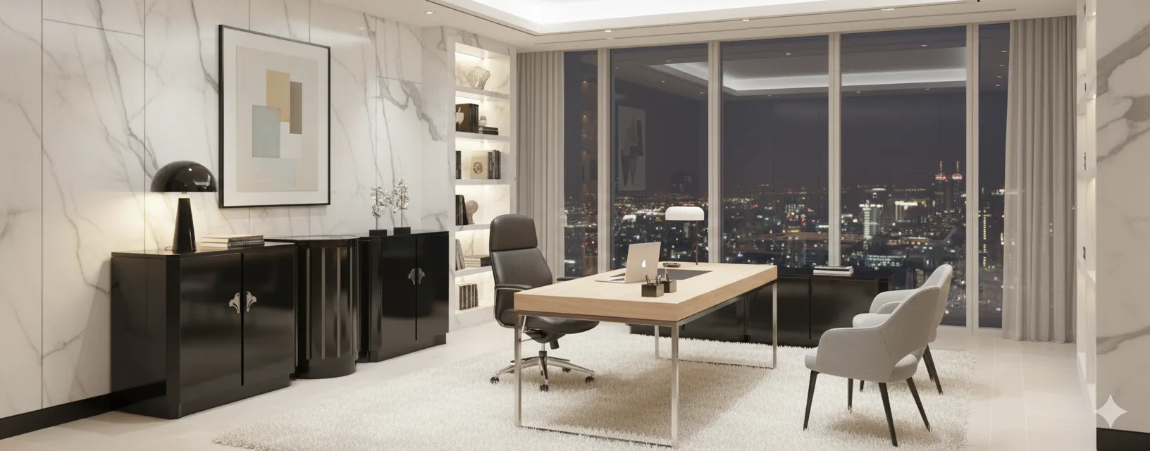 antike Art Deco Anrichte in modernem Ambiente.