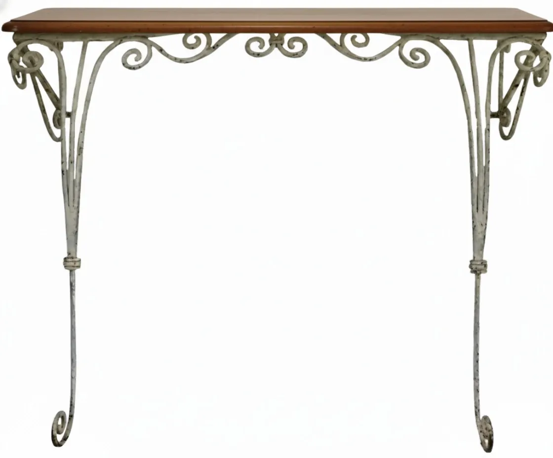 Antike Konsole mit elegantem Design und geschwungenen Linien.