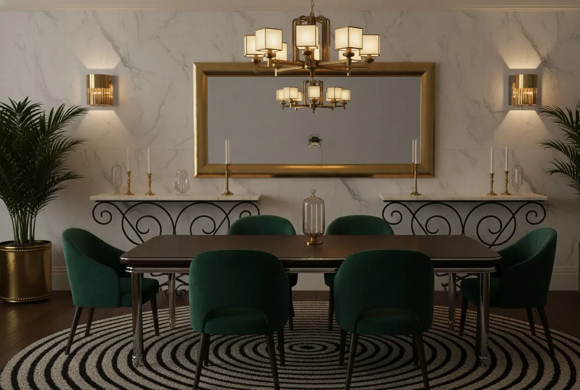 Two antique consoles with elegant design in the room