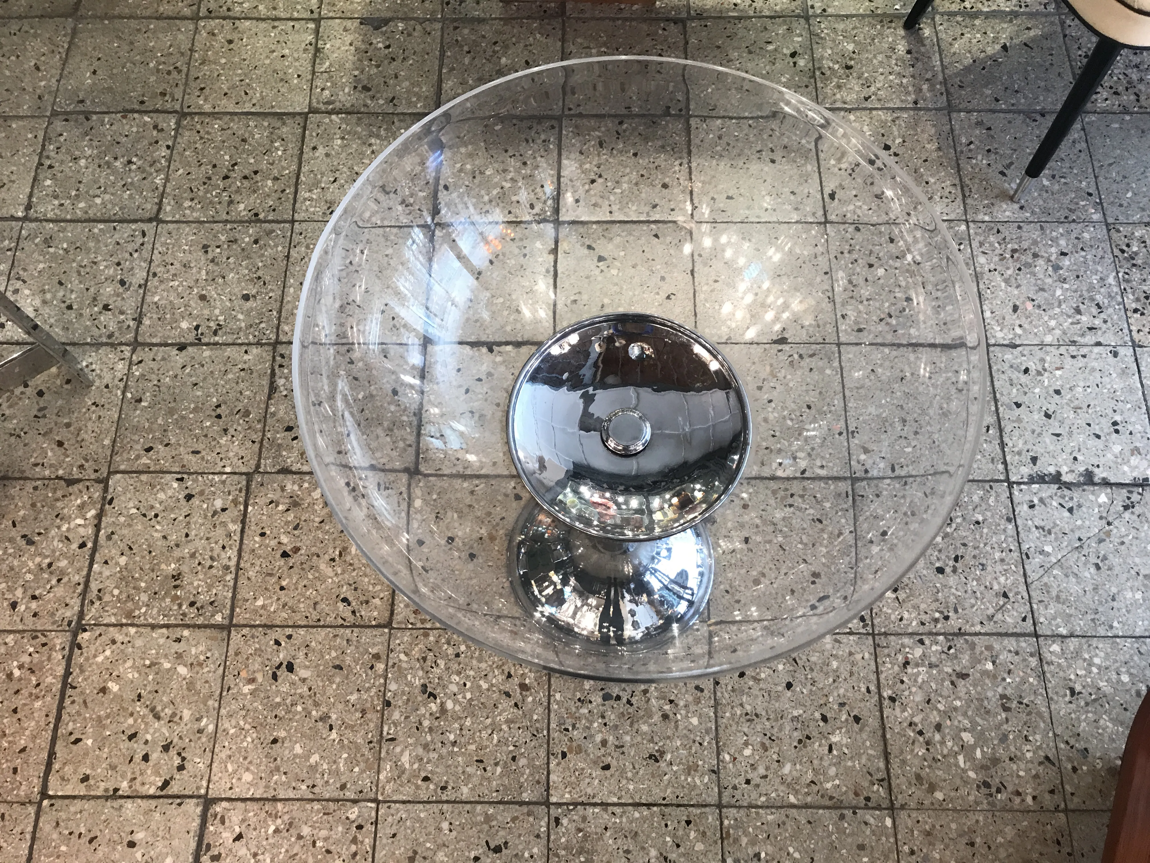 classic champagne cooler with elegant design on tiled floor