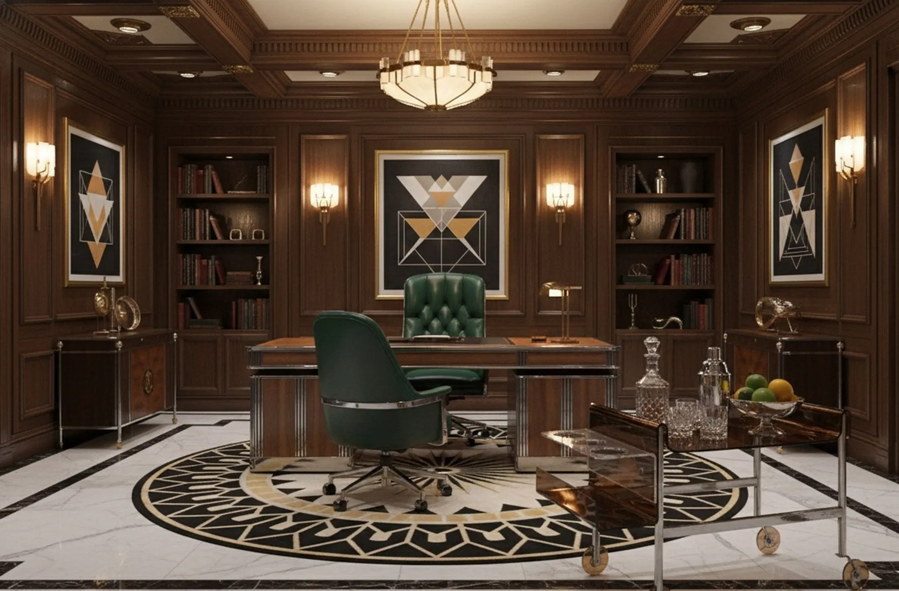 1960年代の古いバーカートと装飾