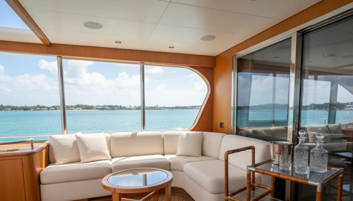 Античная тележка для коктейлей с бокалами в стильной обстановке