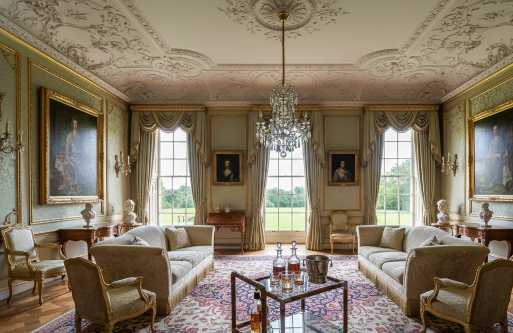 고대 바 카트, 고급스러운 설정에서 세련된 유리 제품과 함께