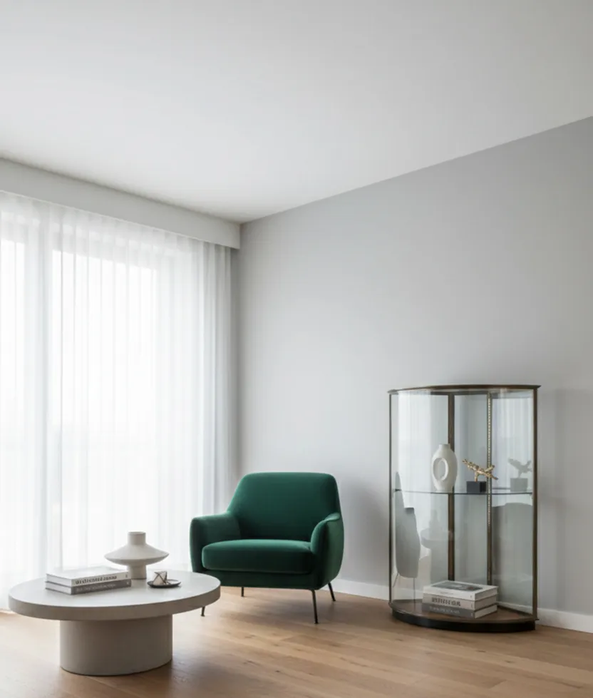 Vitrines anciennes art deco élégantes dans un cadre moderne.