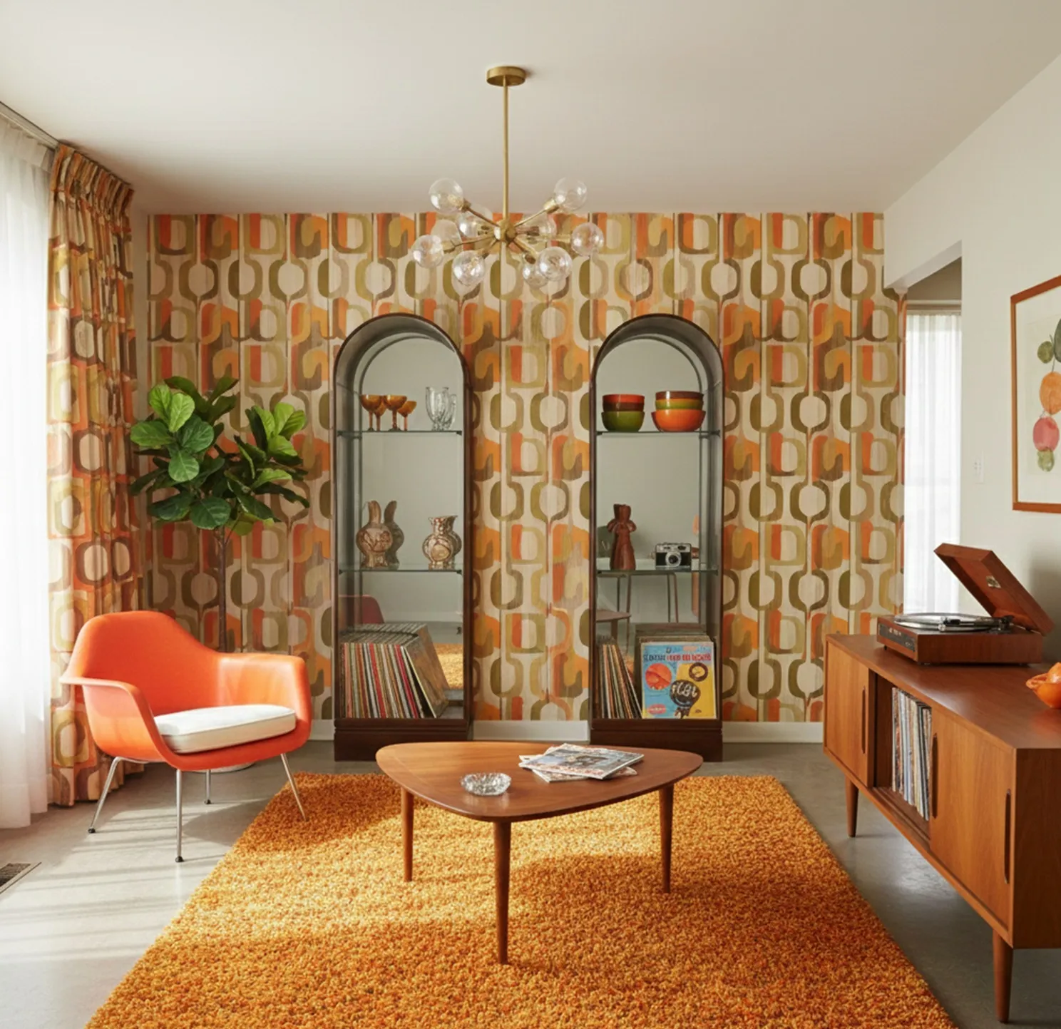 duas vitrines antigas em um ambiente de casa elegante