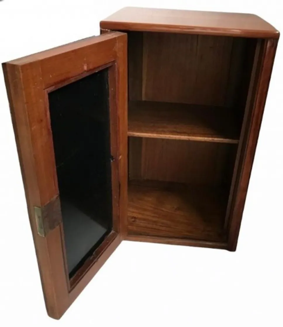 table de chevet antique art deco avec porte et étagère interne