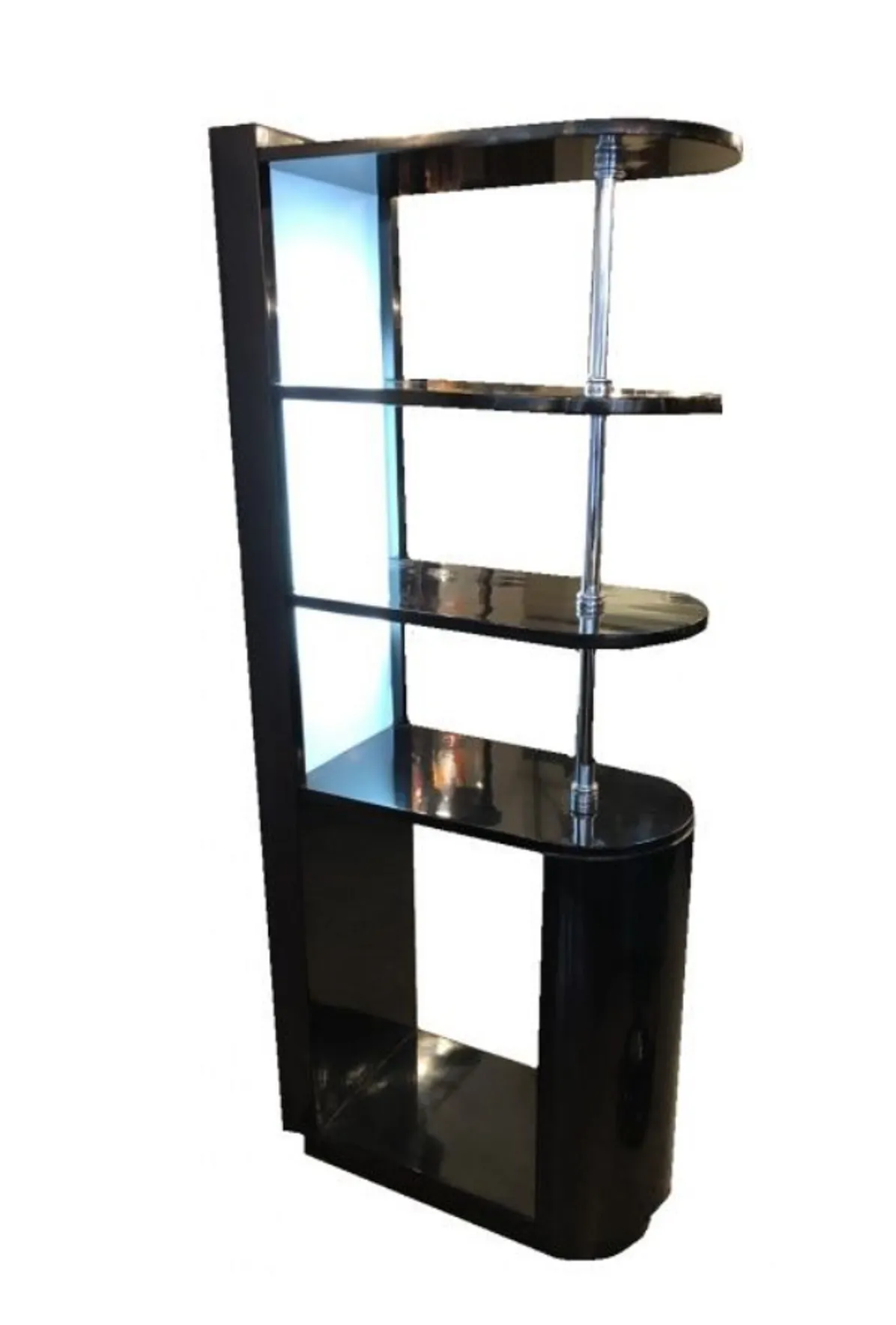 Elegant antique bar furniture with shelves and lighting