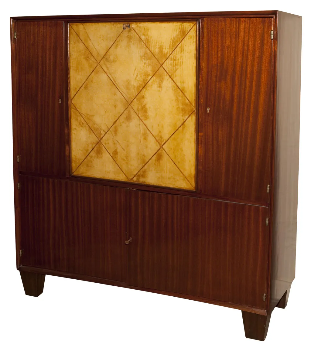 Antikes Bücherregal im Art Deco-Stil mit einzigartigen Details, geschlossen