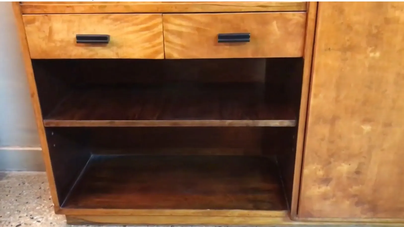 Antique desk made of wood with two drawers