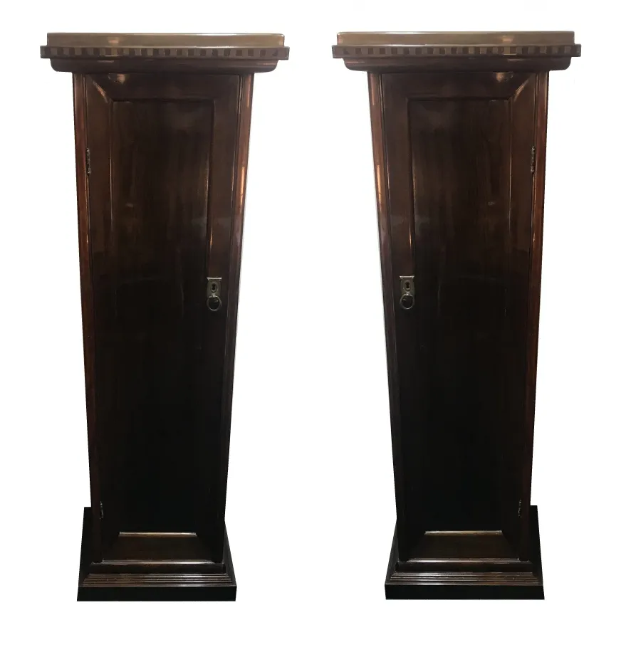 two antique decorative columns with classic design