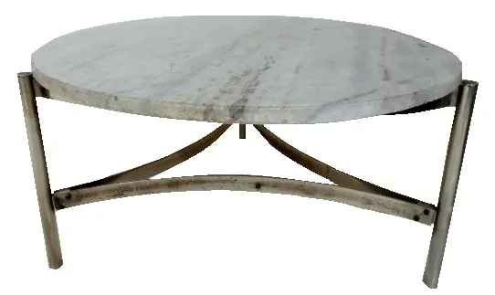 table basse ronde avec base décorative