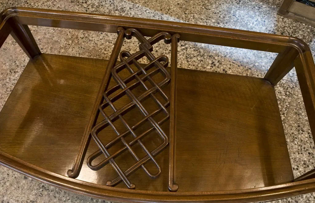 antique coffee table with simple and elegant design, set in a cozy environment.