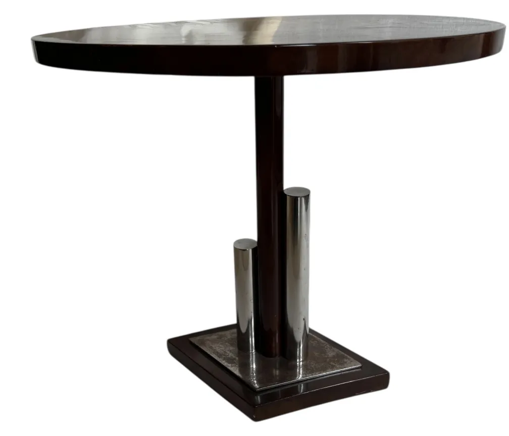 mesa redonda antiga art deco com pernas de design moderno