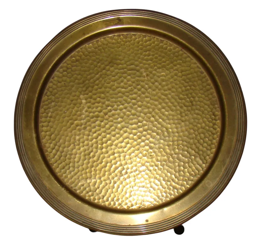 mesa antiga decorativa estilo secessão vienense com textura dourada