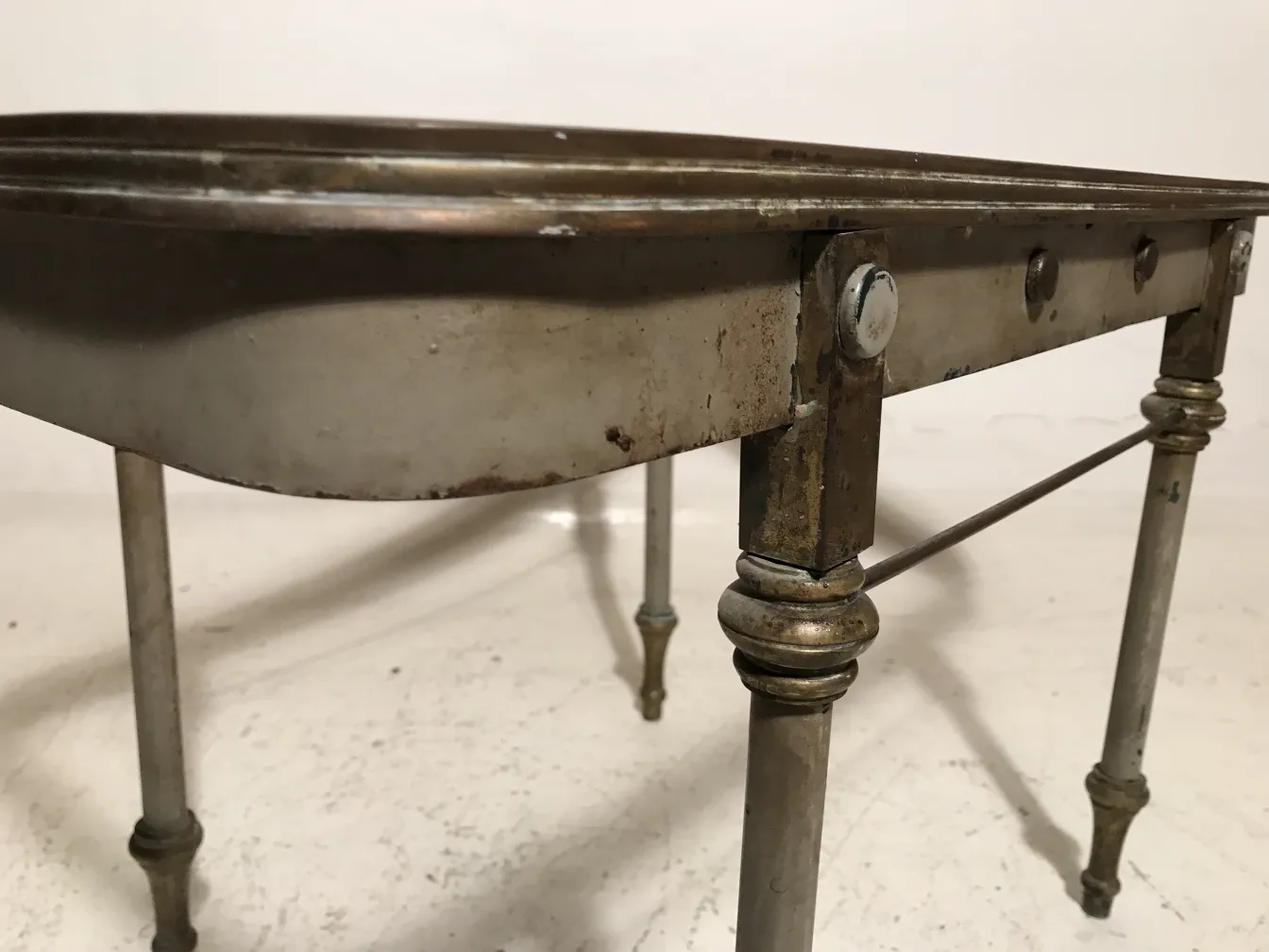 antique garden table with a distinctive design