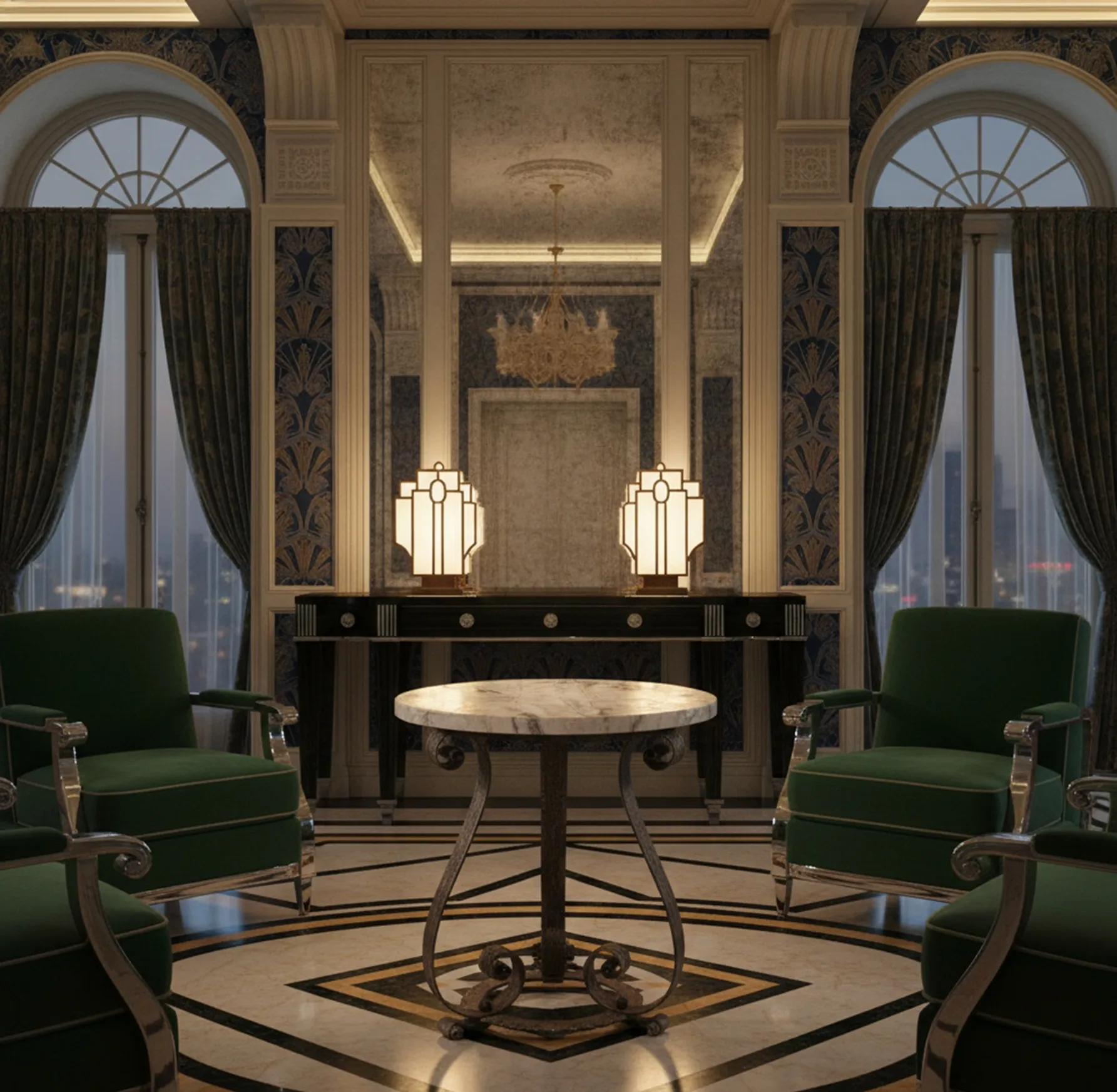 Mesa antiga de estilo clássico em um ambiente elegante