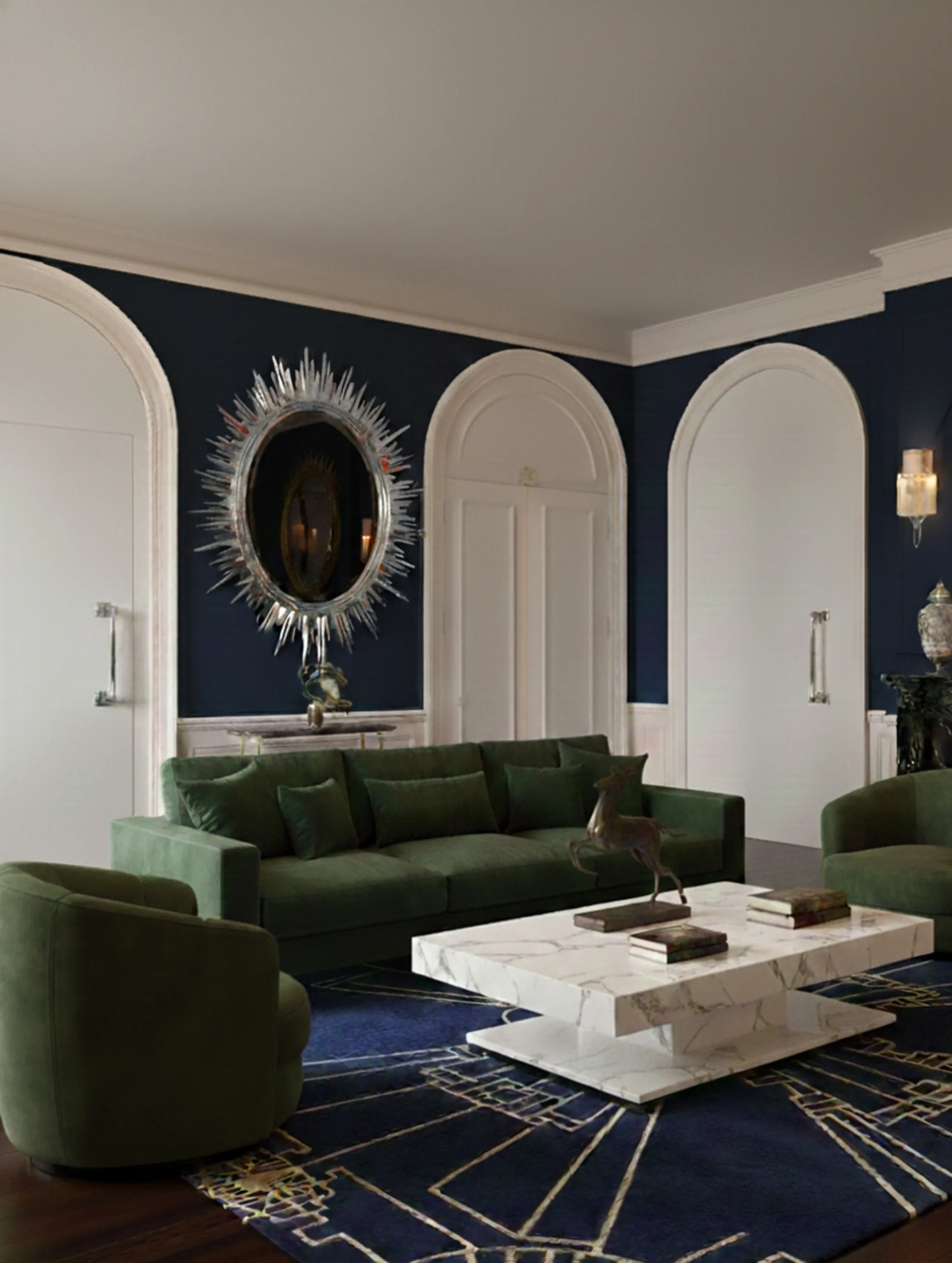 antike Türgriffe in elegantem Umfeld