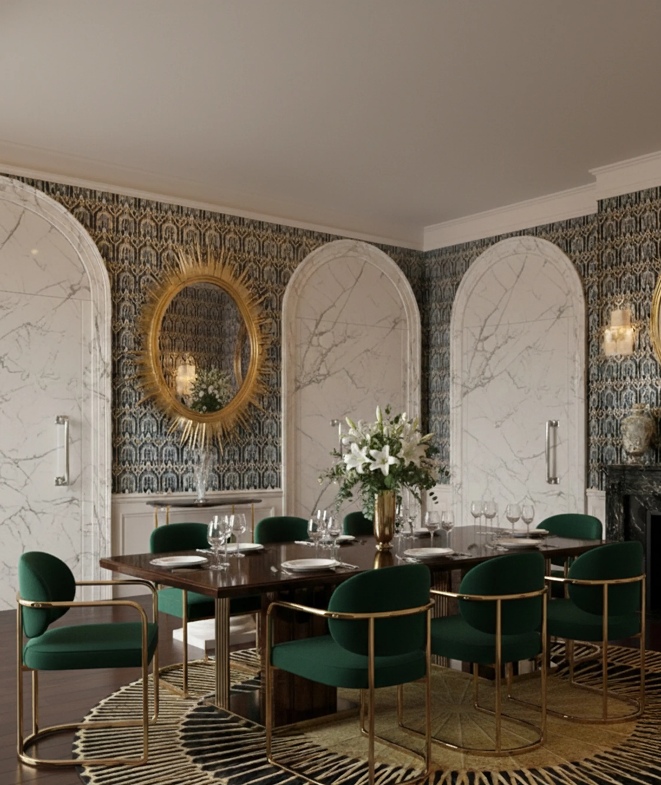 antiguos tiradores de puerta decorativos en una habitación elegante