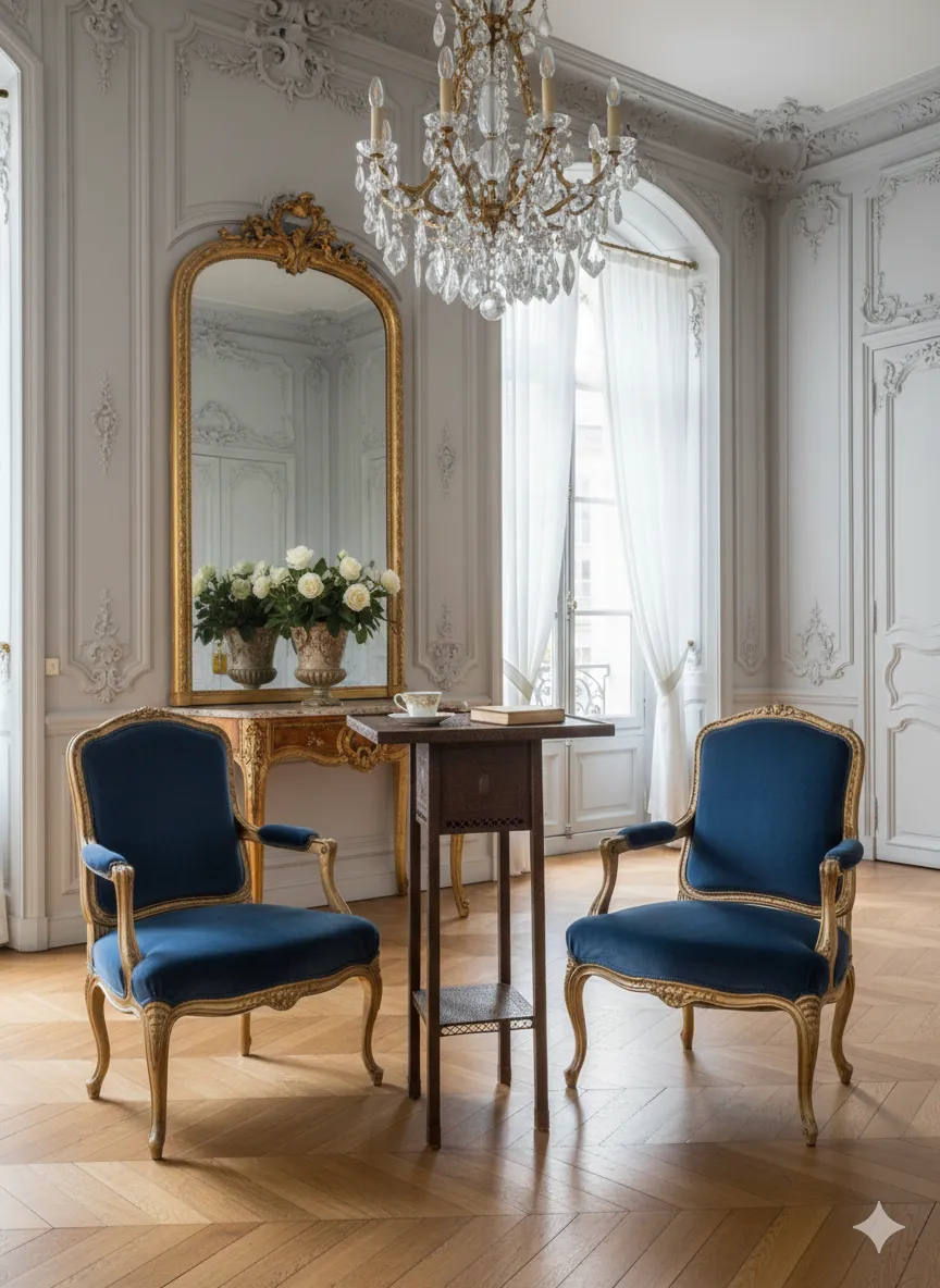 antique small table with decorative design and elegant atmosphere