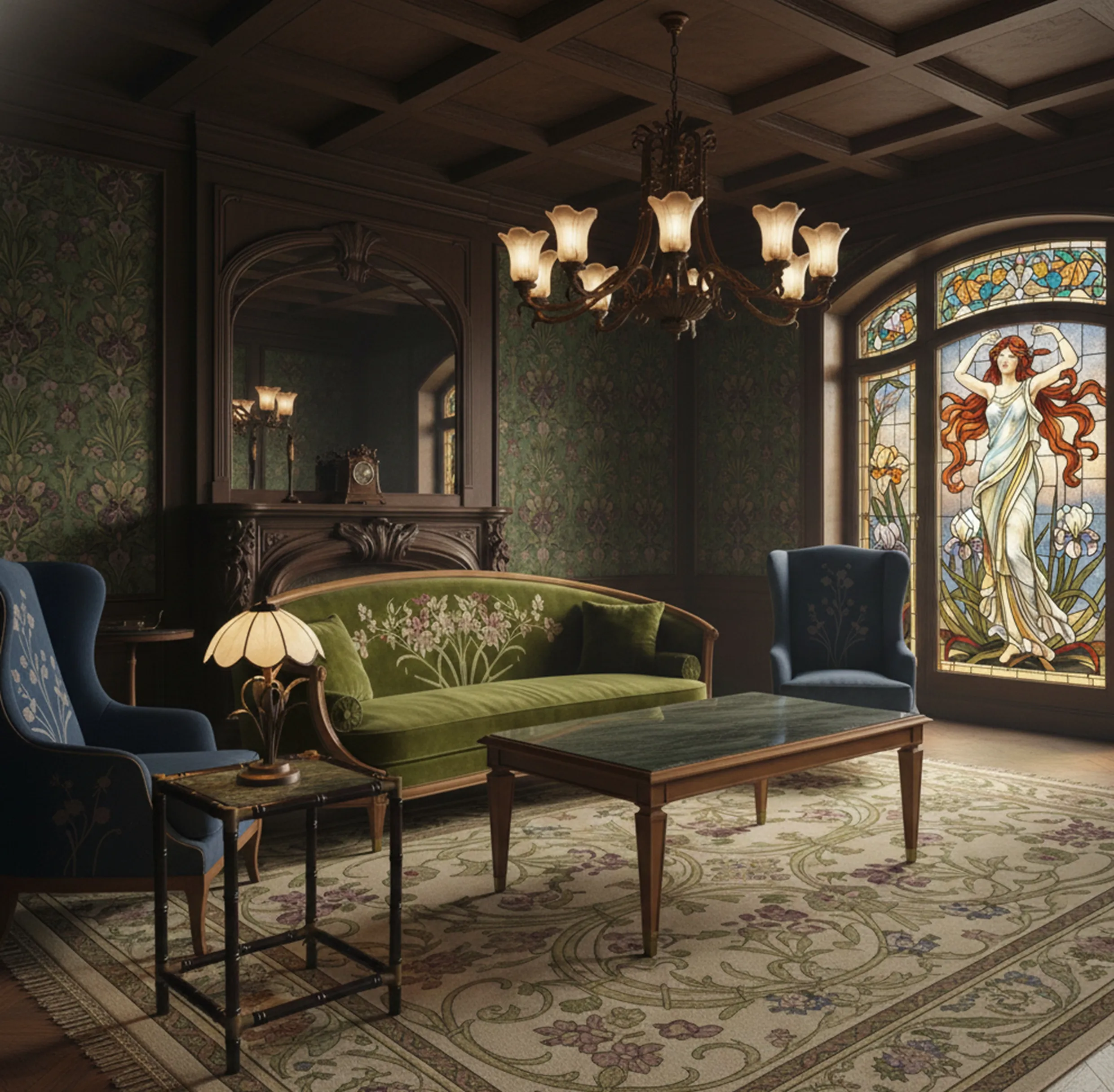 طاولة صغيرة قديمة في بيئة دافئة وأنيقة