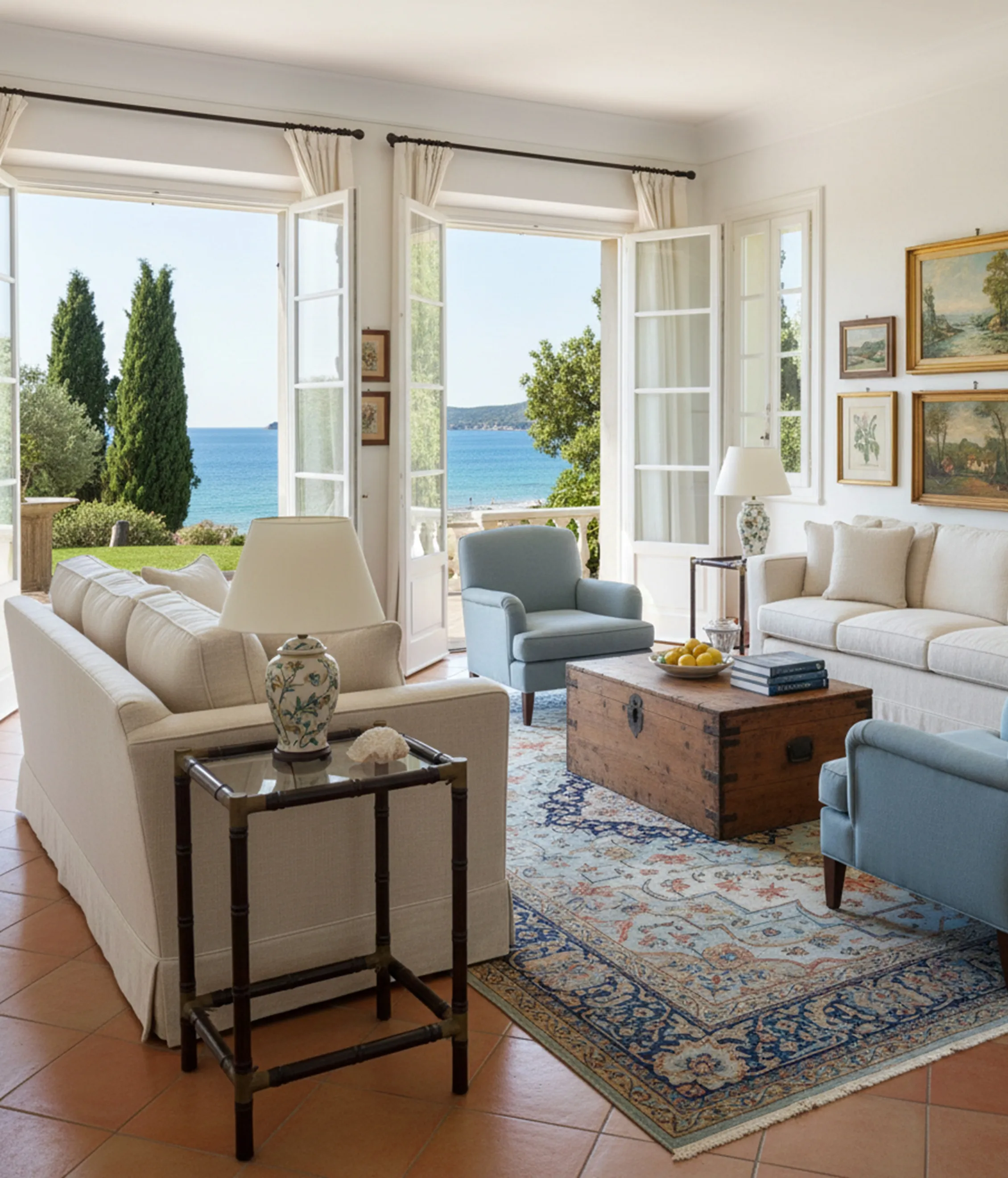 tavolino antico in un ambiente accogliente