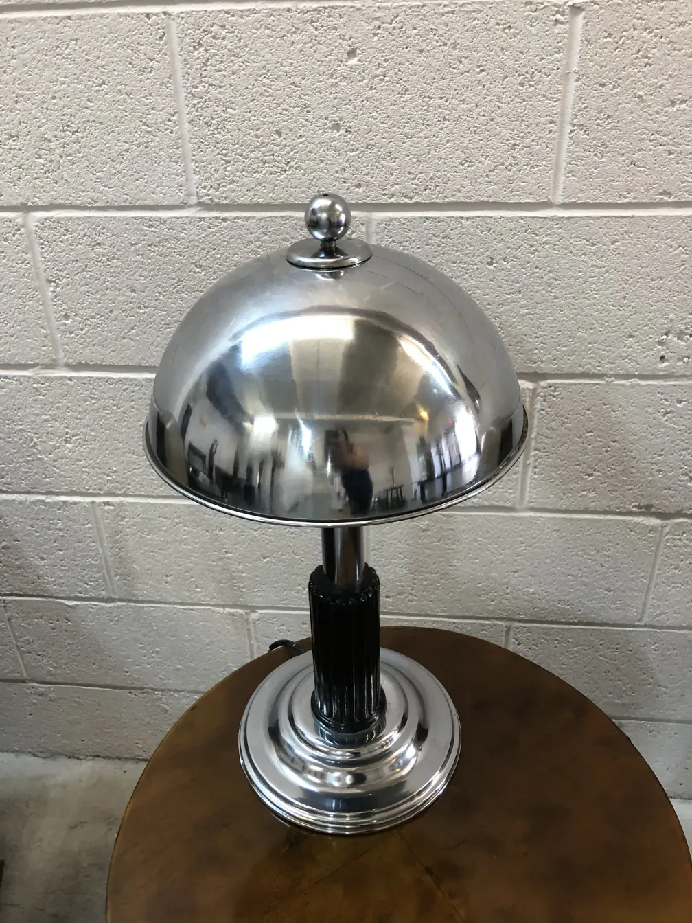 antique table lamp in art deco design with elegant base