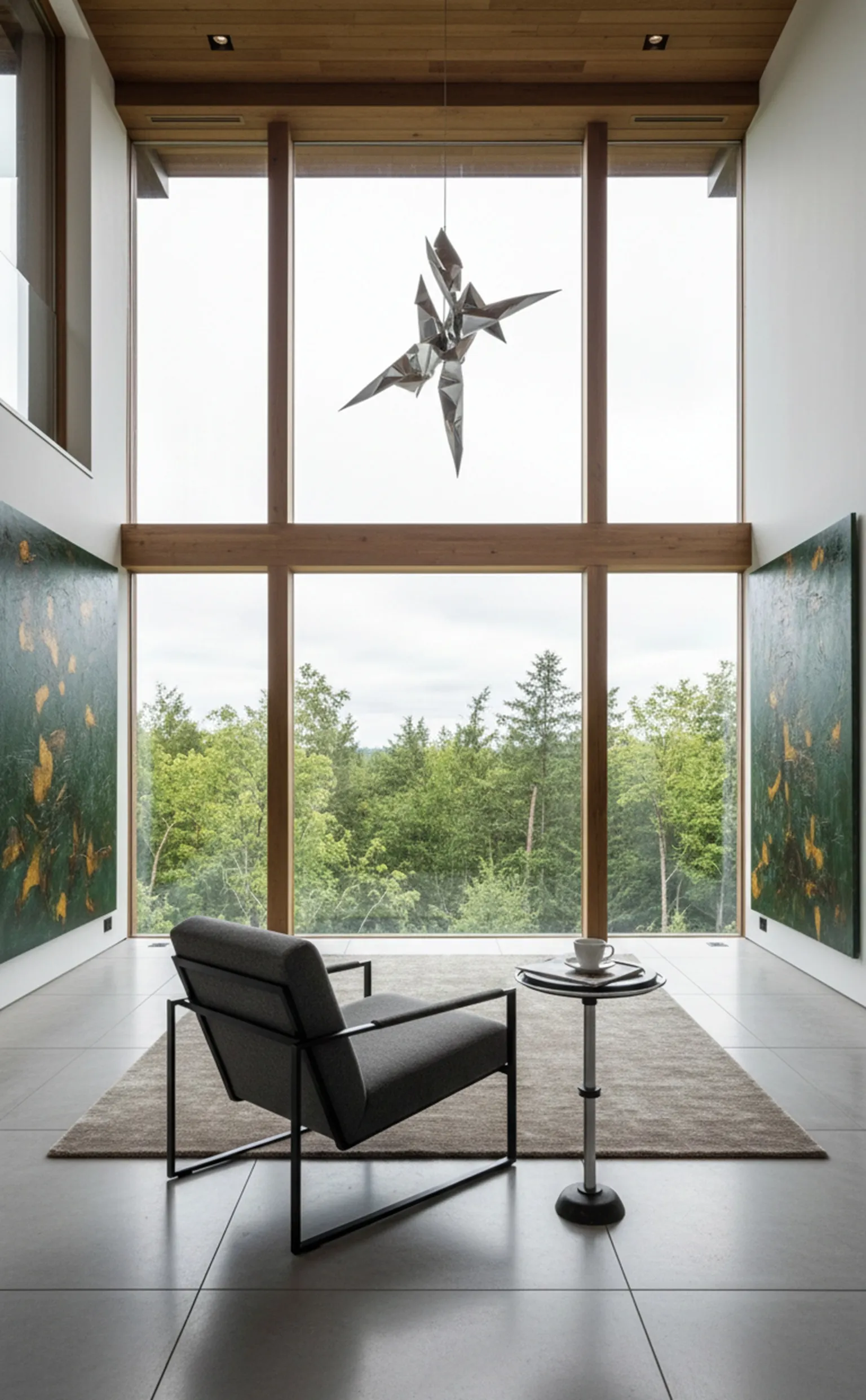 mesita antigua de diseño elegante en una sala luminosa