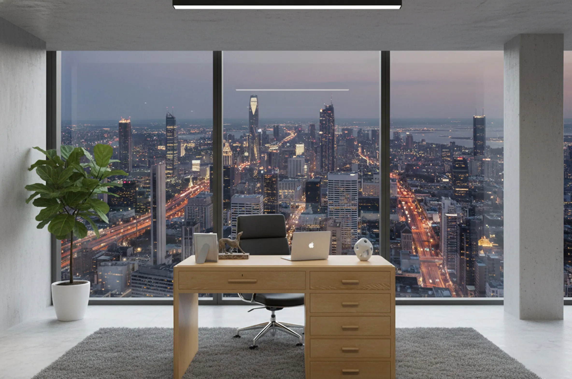 ジャン・ミッシェル・フランクのアンティークデスク、市の景色