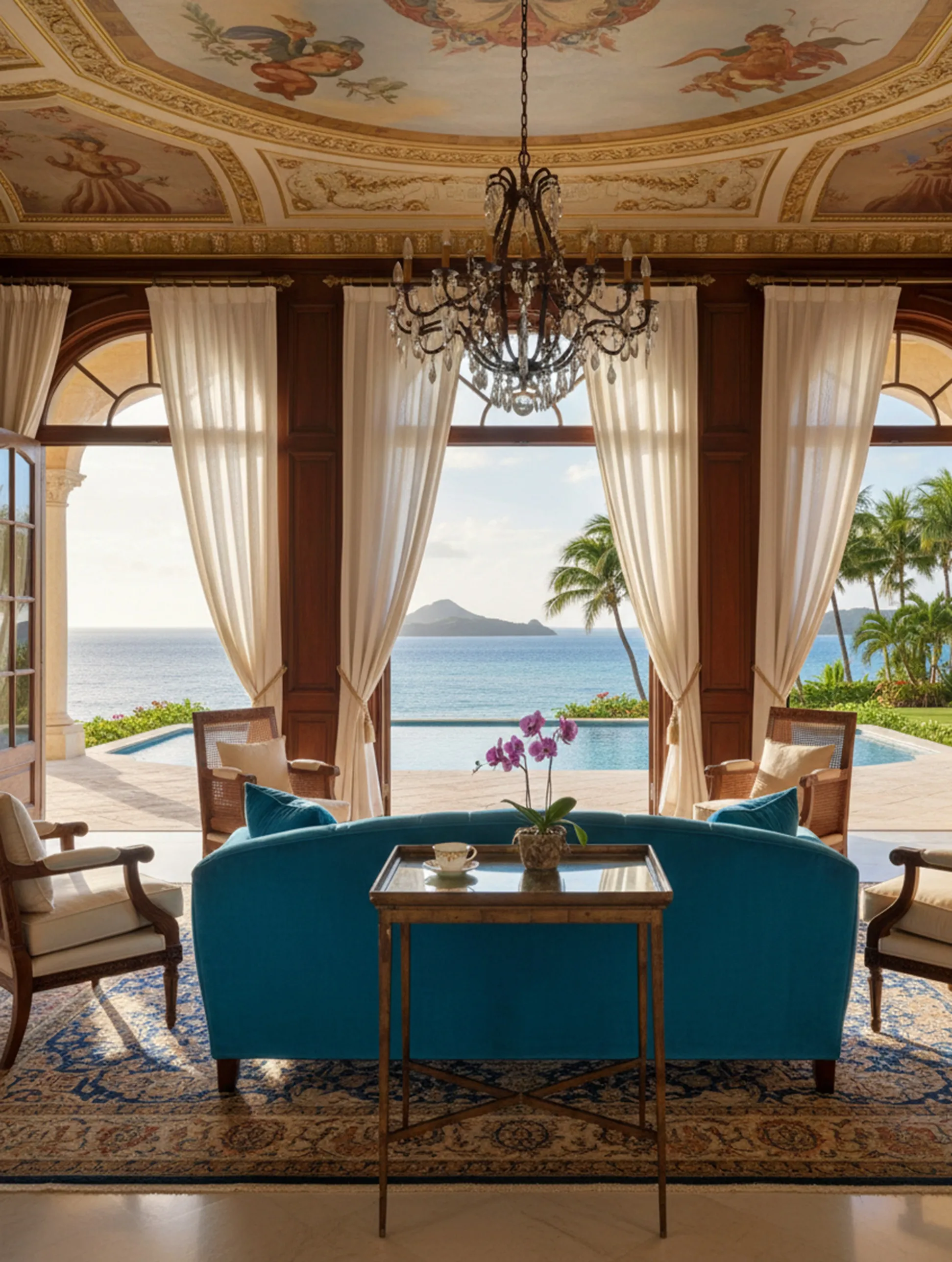 पुरानी मेज़ Chanaux et Pelletier एक सुगठित माहौल में